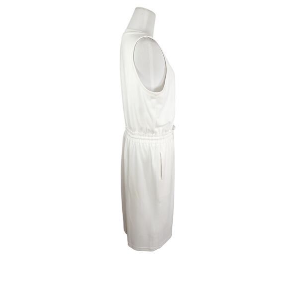 Athleta Seasoft Midi Dress White Drawstring Waist Sleeveless Drapey Size M - Picture 8 of 16